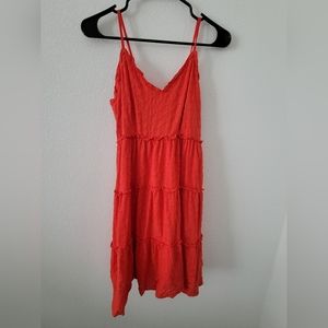 Womens red eyelet dress